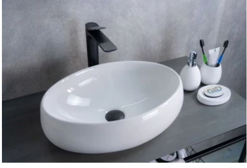 Раковина GID-ceramic N9030b накладная овальная 48, керамика