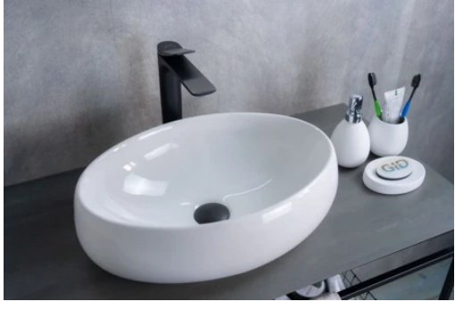 Раковина GID-ceramic N9030b накладная овальная 48, керамика купить,64874
