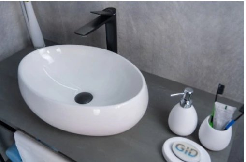 Раковина GID-ceramic N9030b накладная овальная 48, керамика