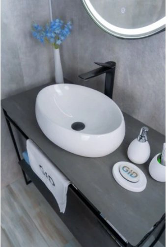 Раковина GID-ceramic N9030b накладная овальная 48, керамика купить,64874