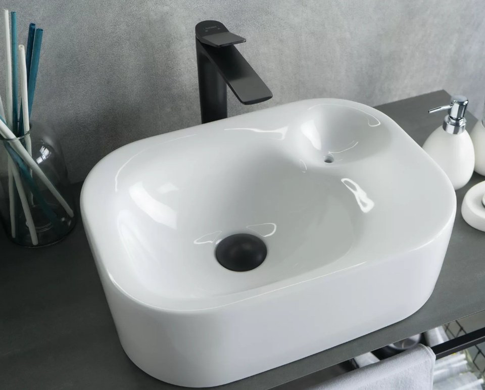 Раковина GID-ceramic N9266 накладная прямоугольная 47, керамика купить,NaN