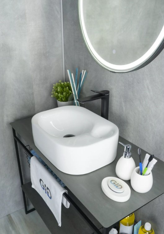 Раковина GID-ceramic N9266 накладная прямоугольная 47, керамика купить,NaN