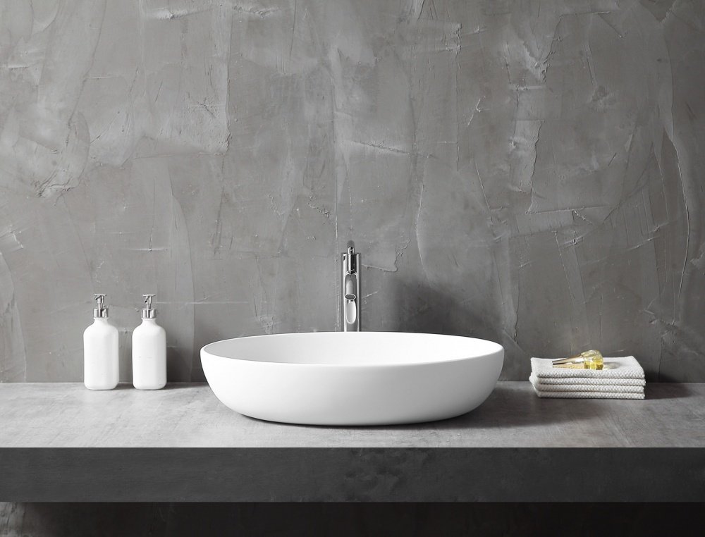 Раковина Abber Stein AS2619 накладная овальная 40 см, искусственный камень