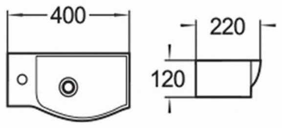 Раковина Comforty 7947AR подвесная нестандартная 40, санфарфор купить,48854