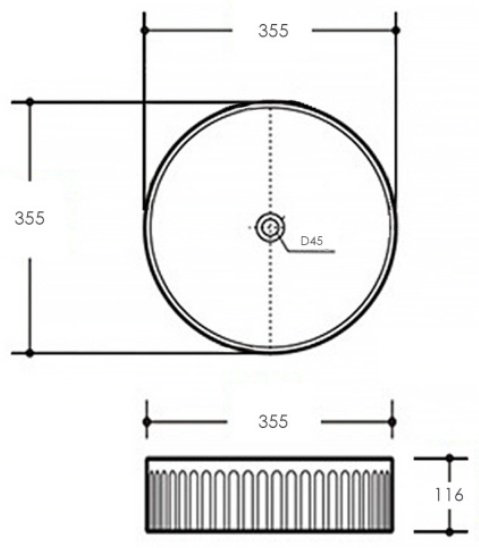 Раковина Comforty CF178760 накладная круглая 35.5, санфарфор купить,NaN