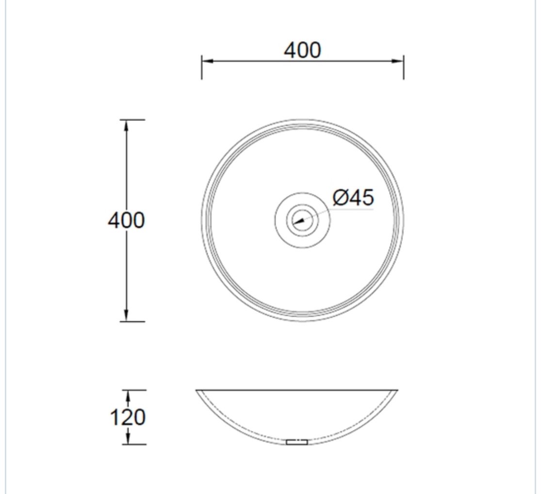 Раковина Comforty CF28001 накладная круглая 40, стекло