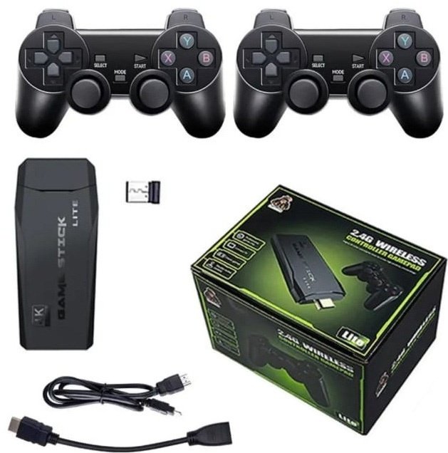 Игровая приставка 4K Game Stick Lite 20000 игр 2.4 гц беспроводные джойстики.