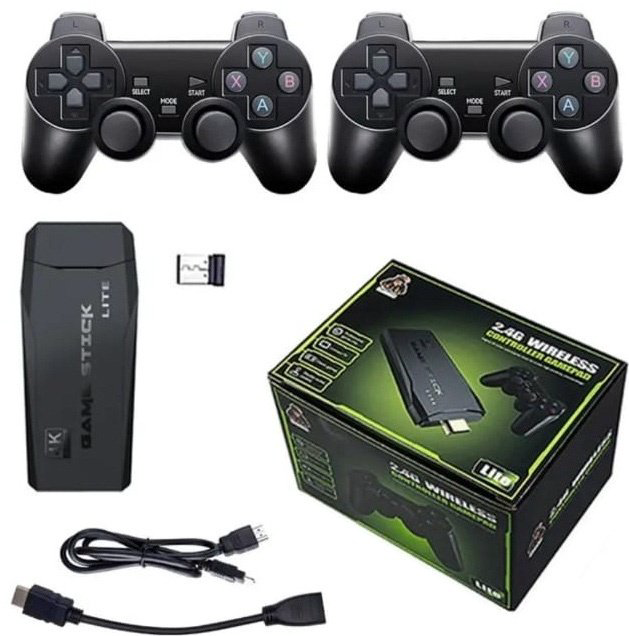 Игровая приставка 4K Game Stick Lite 20000 игр 2.4 гц беспроводные джойстики. купить,NaN
