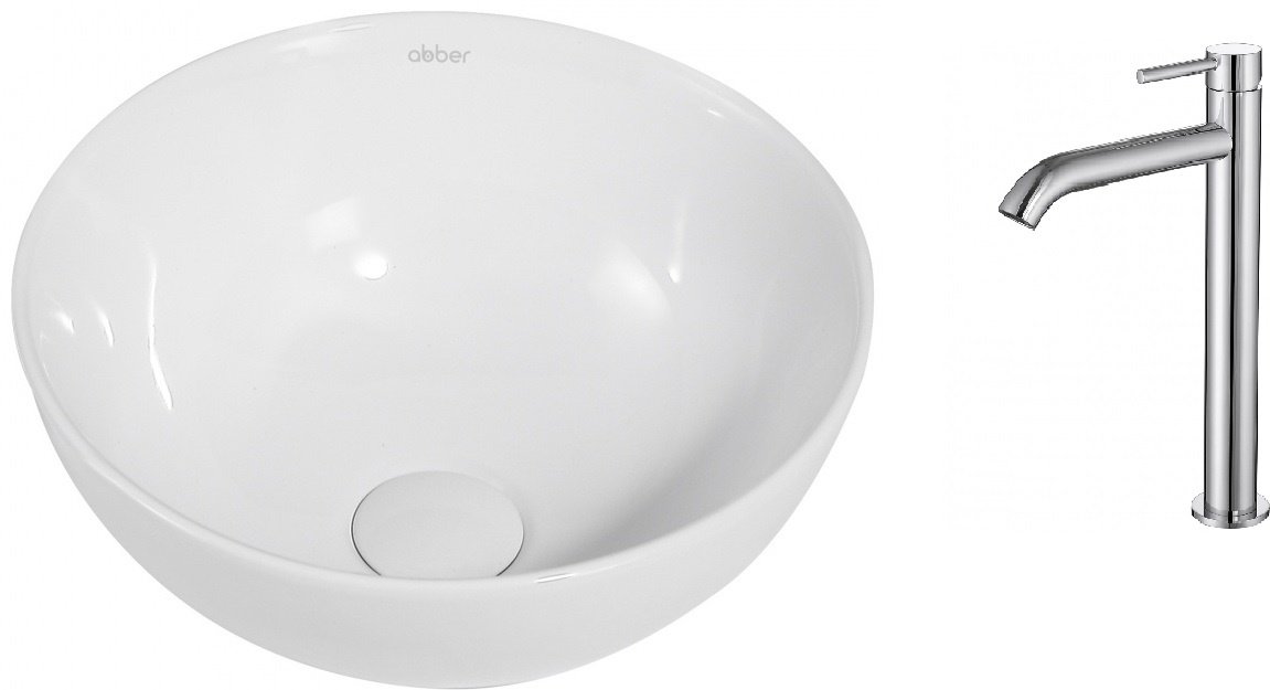 Раковина Abber AC2106 накладная круглая 32х32 мм, фаянс