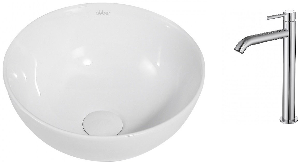 Раковина Abber AC2106 накладная круглая 32х32 мм, фаянс купить,121489