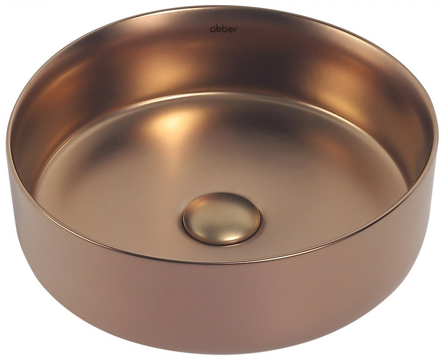Раковина Abber Bequem AC2108MRG накладная круглая 36 см, фаянс