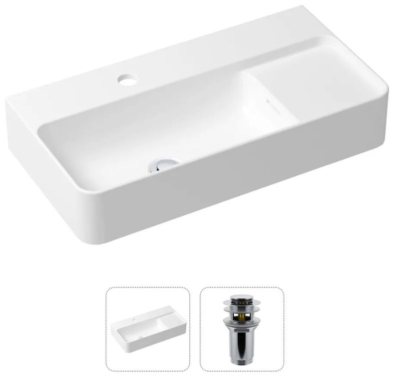 Раковина Lavinia Boho 21520878, Комплект 2 в 1 Lavinia Boho Bathroom Sink (состоит из 33311011, 182129000), цвет хром накладная прямоугольная 31, фарфор