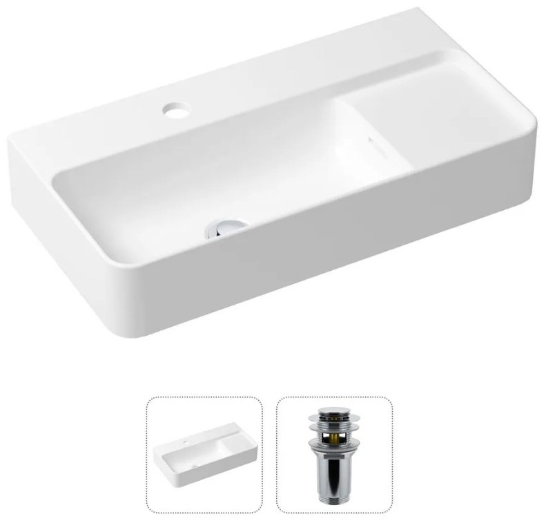 Раковина Lavinia Boho 21520878, Комплект 2 в 1 Lavinia Boho Bathroom Sink (состоит из 33311011, 182129000), цвет хром накладная прямоугольная 31, фарфор