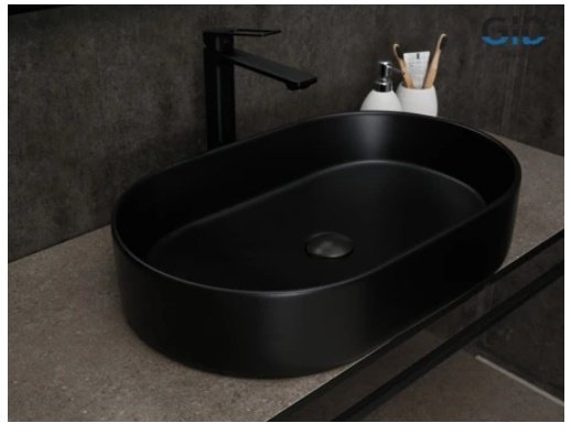 Раковина GID-ceramic Bm1479 накладная овальная 61, керамика