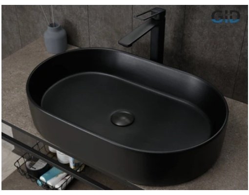 Раковина GID-ceramic Bm1479 накладная овальная 61, керамика
