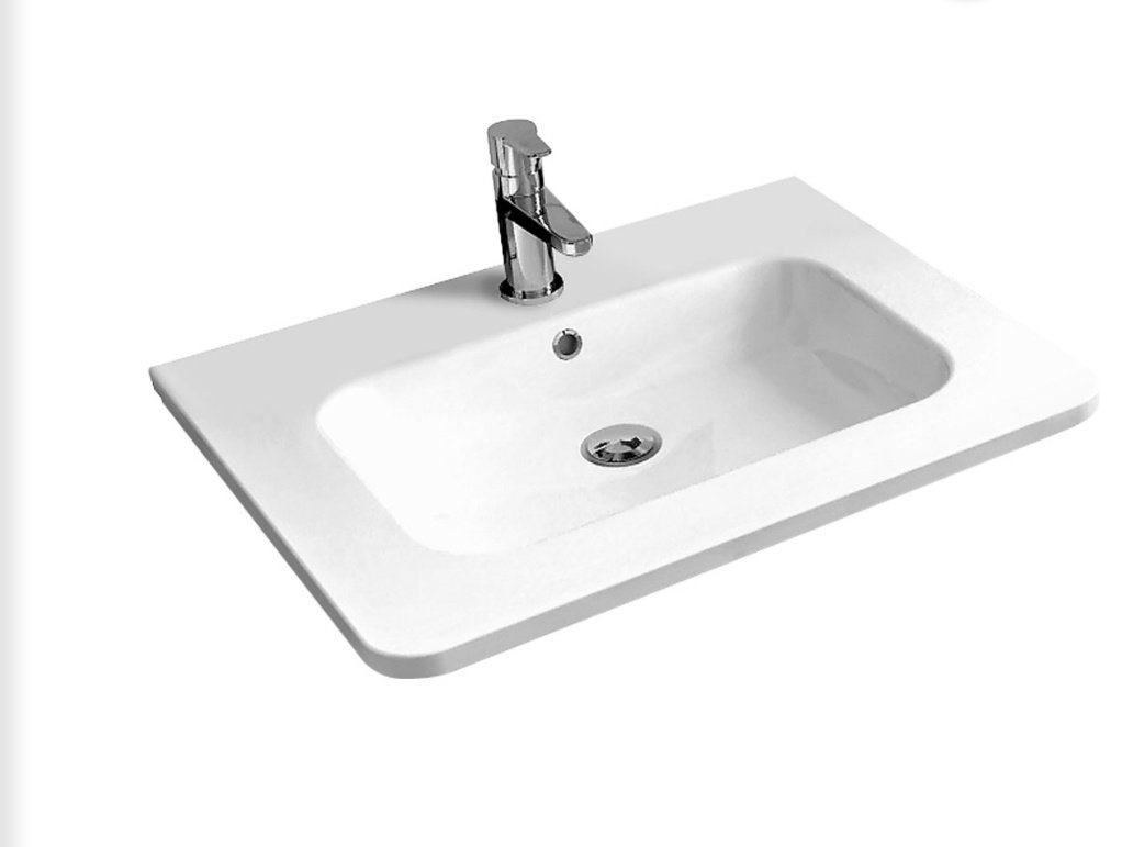 Раковина Vincea VCB-1RA600W врезная прямоугольная 60, искусственный камень