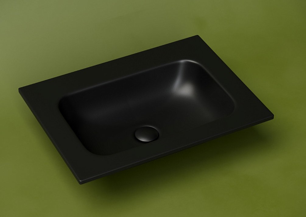 Раковина Ceramicanova CN7011MBwx врезная прямоугольная 61, санфарфор