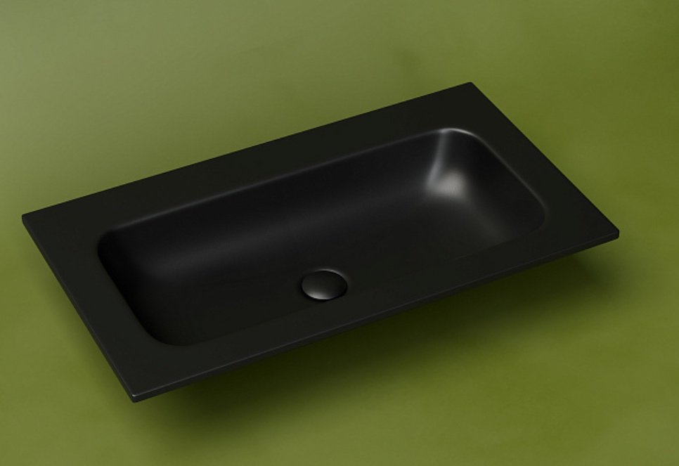 Раковина Ceramicanova CN7012MBwx врезная прямоугольная 81, санфарфор