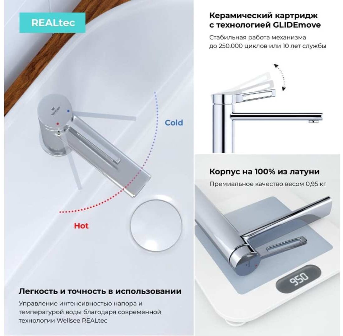 Раковина Wellsee 201005131, Bisou подвесная полукруглая 45, фаянс