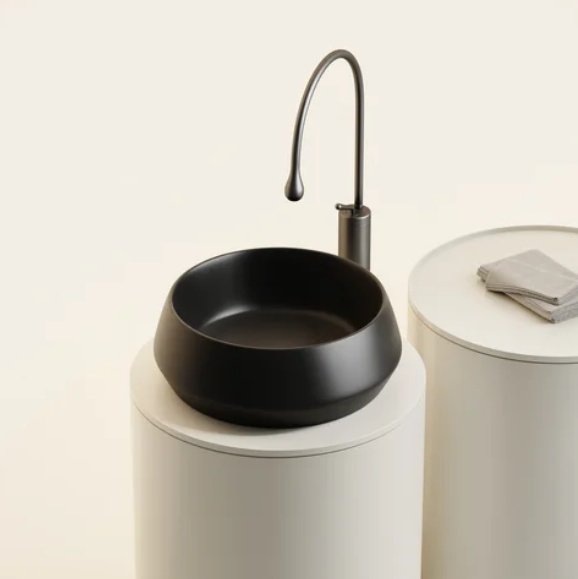 Раковина Ceramicanova CN12004MB накладная круглая 40, санфарфор