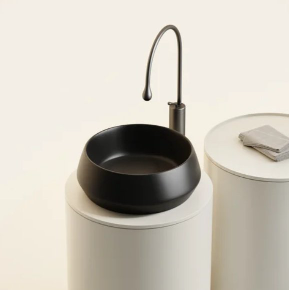 Раковина Ceramicanova CN12004MB накладная круглая 40, санфарфор купить,NaN