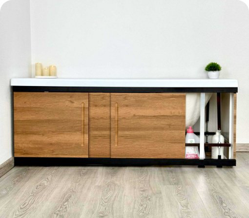 Экран под ванну Alavann Rita Black 170x62 см на ножках купить,116315