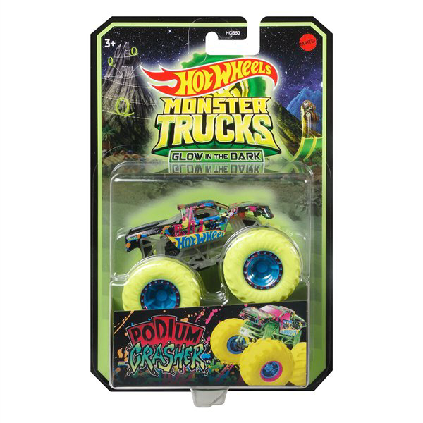 Машинка Hot Wheels Monster Trucks Podium Crasher Светящаяся купить,NaN