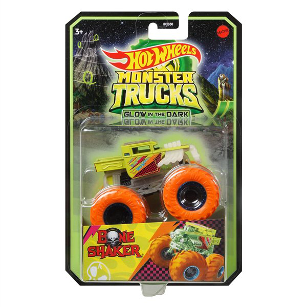Машинка Hot Wheels  Monster Trucks Bone Shaker Светящаяся купить,NaN