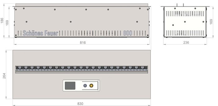 Электрокамин Schones Feuer встроенный 3D FireLine 800 PRO &#43; RGB Flame
