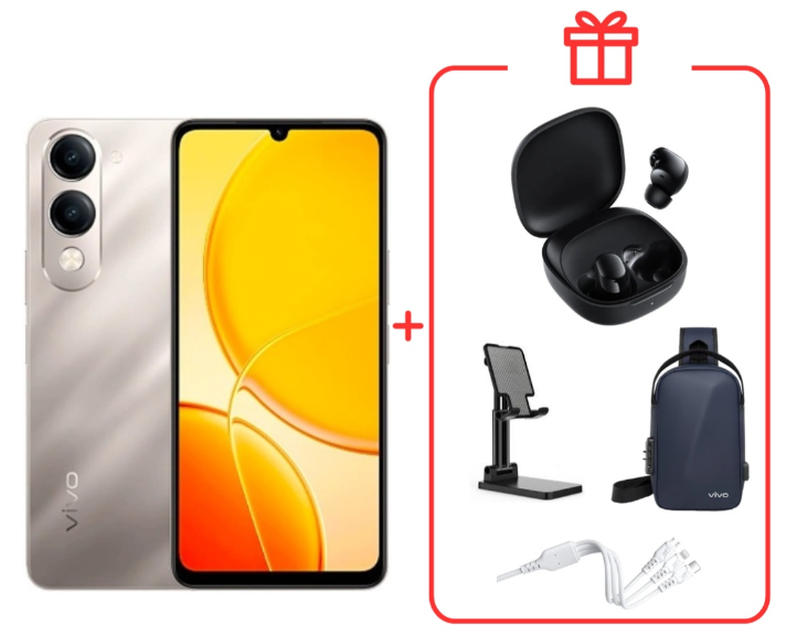 Смартфон Vivo Y04 4/64 Titanium Gold (Titanium Silver) + подарок купить,NaN