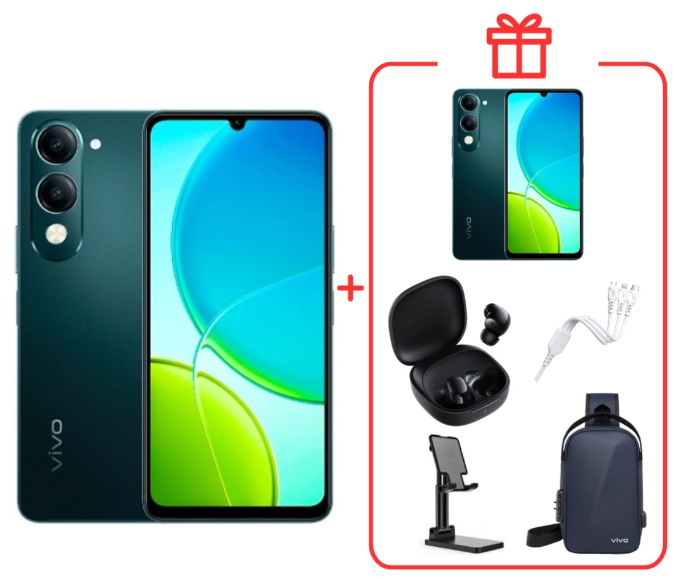 Смартфон Vivo Y04 4/64 Dark Green (Majestic Green) + подарок купить,NaN