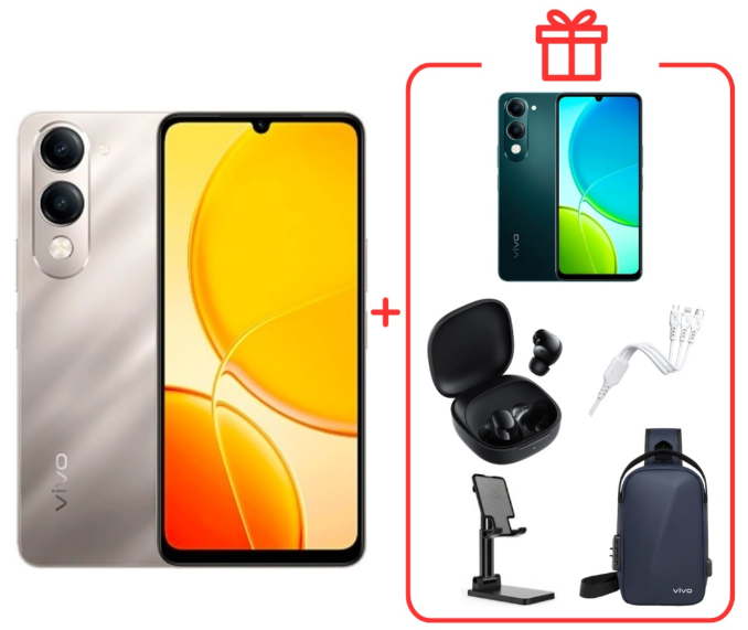 Смартфон Vivo Y04 4/64 Titanium Gold (Titanium Silver) + подарок купить,NaN