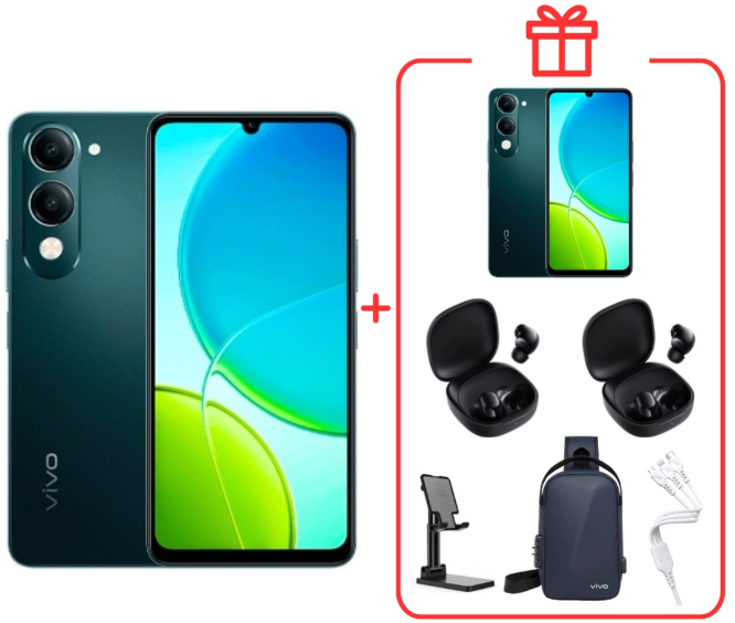 Смартфон Vivo Y04 4/64 Dark Green (Majestic Green) + подарок купить,NaN