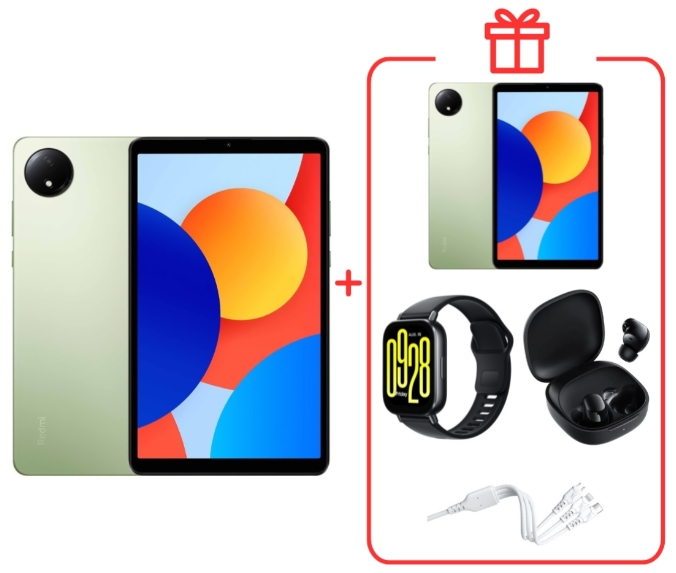 Планшет Redmi Pad SE 8.7" Wi-Fi 4/64GB Aurora Green + подарок