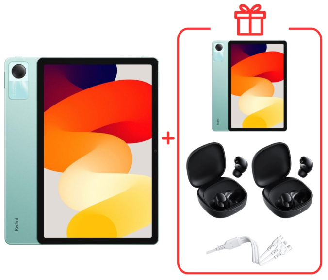 Планшет Xiaomi Redmi Pad SE 4/128Gb Mint Green + подарок