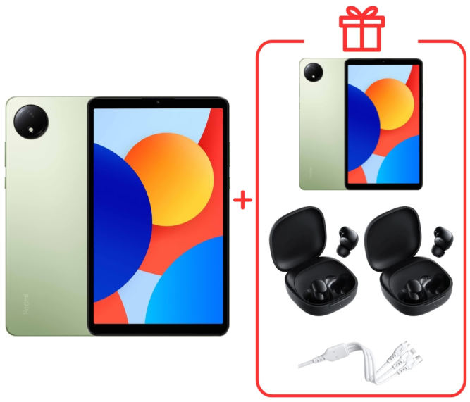 Планшет Redmi Pad SE 8.7" Wi-Fi 4/64GB Aurora Green + подарок