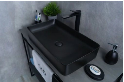 Раковина GID-ceramic Bm9396 накладная прямоугольная 60, керамика