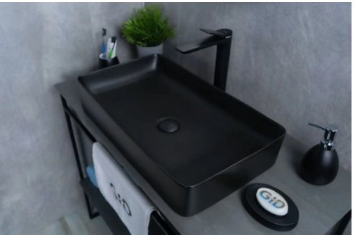 Раковина GID-ceramic Bm9396 накладная прямоугольная 60, керамика купить,223300