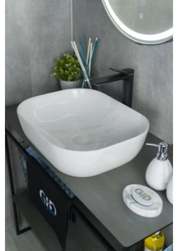 Раковина GID-ceramic K397D9 накладная овальная 50, керамика купить,163900