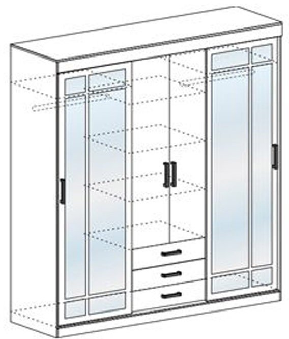 Шкаф-купе DOMA LIDERs1К, 170x210х58 см, белый, светло серый купить,NaN