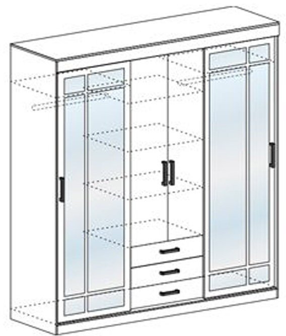 Шкаф-купе DOMA LIDERs1К, 170x210х58 см, белый, светло серый купить,NaN