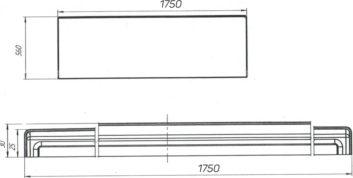 Экран под ванну 1Marka FLAT 175 175x56.5 см без ножек