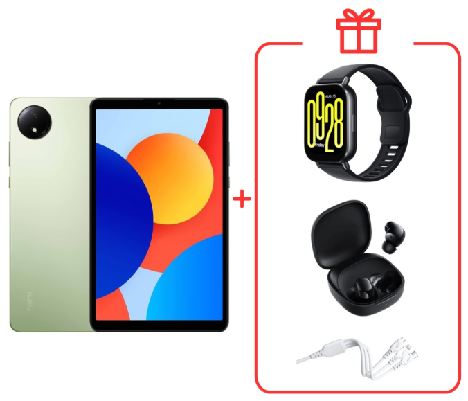 Планшет Redmi Pad SE 8.7" Wi-Fi 4/64GB Aurora Green + подарок