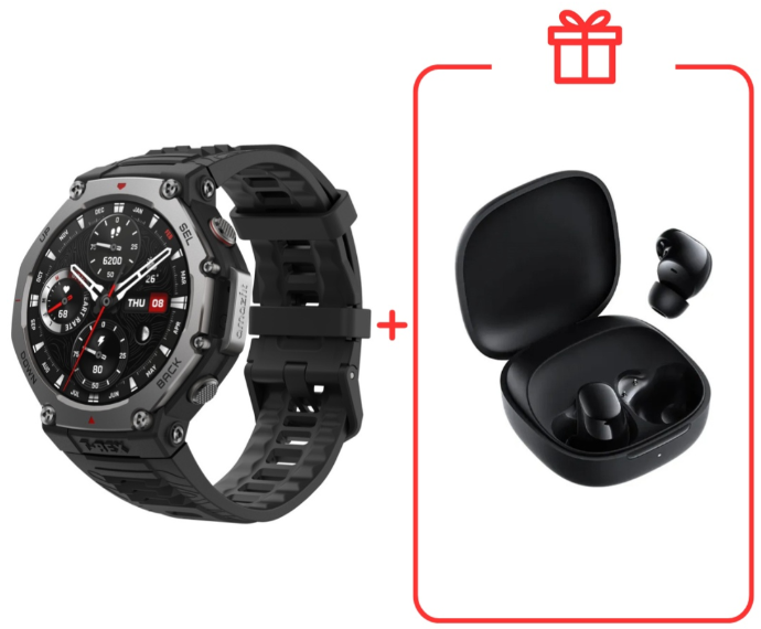 Смарт-часы Amazfit T-Rex 3 49 мм черный + подарок