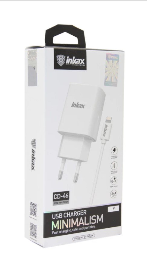 Зарядное устройство Inkax CD-46-IP Lightning USB белое