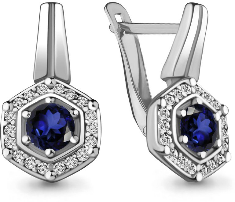 Серьги Aquamarine 48355АБ 4,4гр. купить,NaN