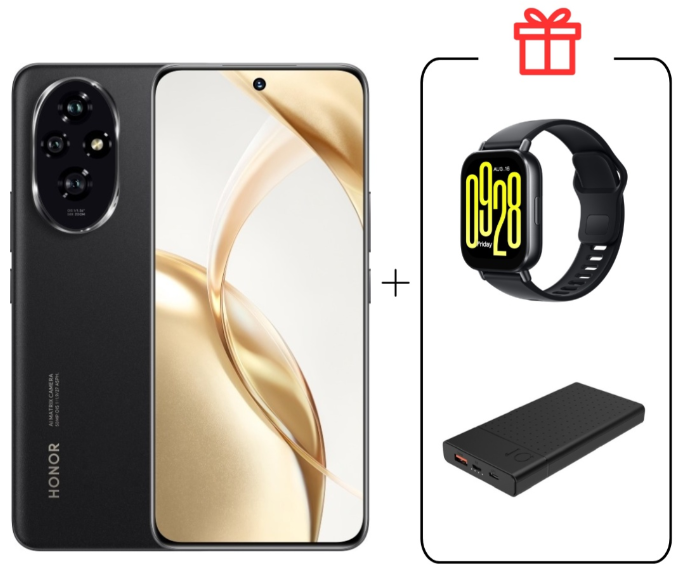 Смартфон Honor 200 12/512GB Black + подарок купить,NaN