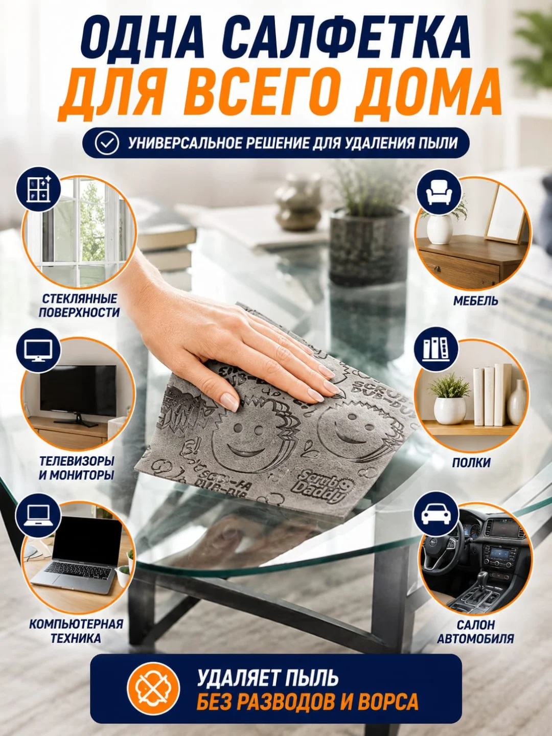 Тряпка Scrub Daddy SD98102 серый 2 шт купить,NaN