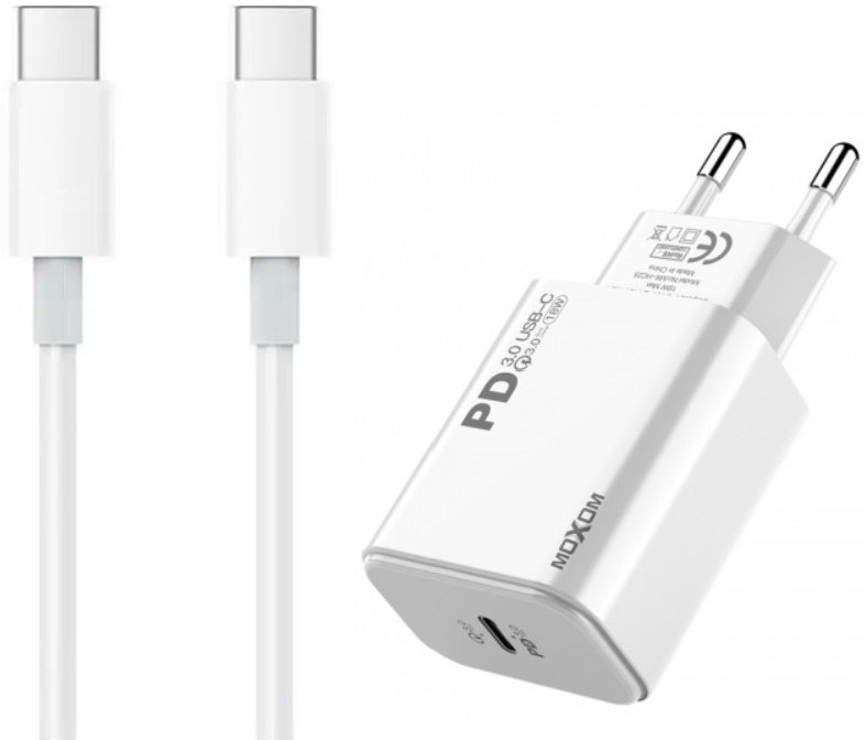 Зарядное устройство Moxom MX-HC25 USB Type-C белое