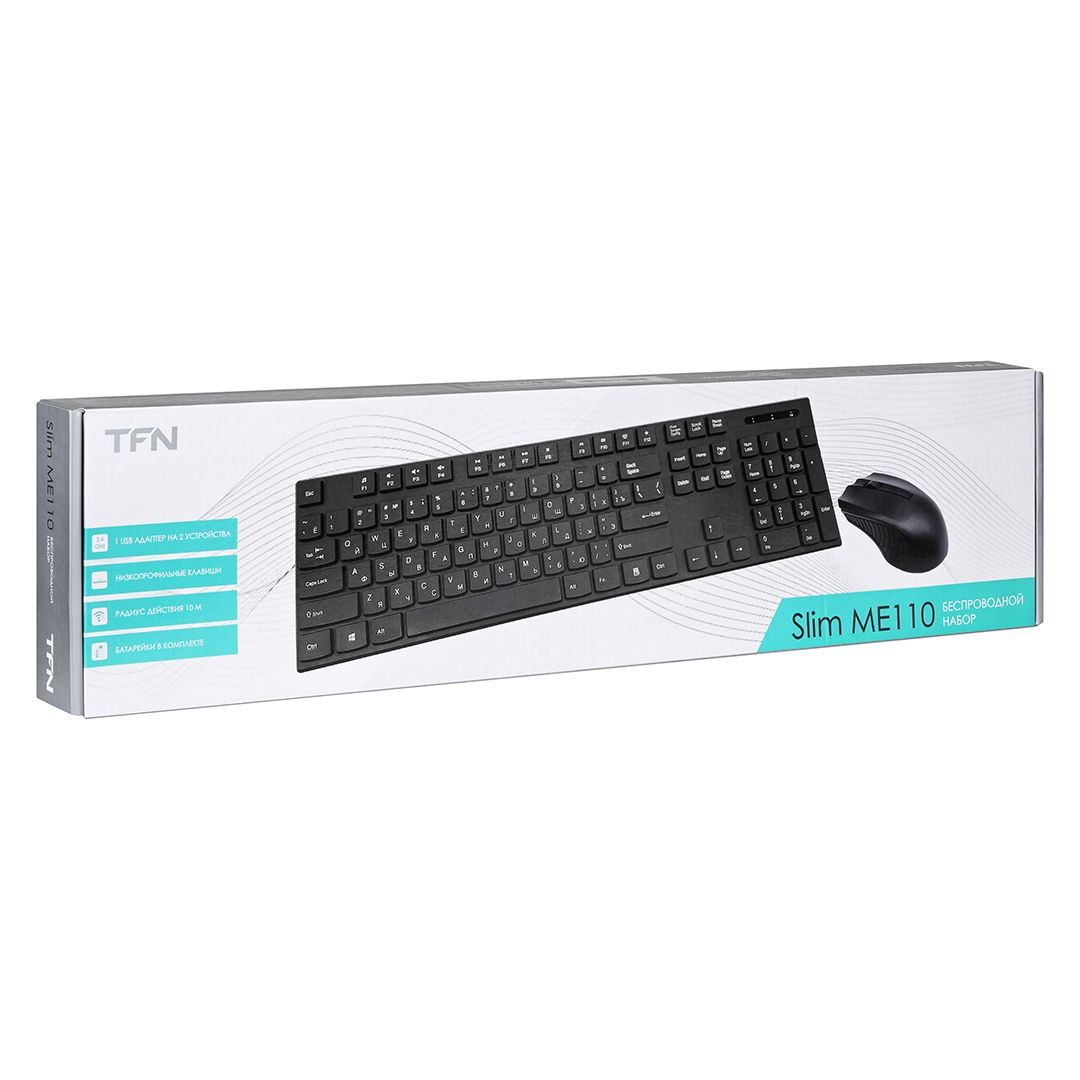 Клавиатура + мышь TFN Slim ME110 TFN-CA-CBW-SLME110 черная купить,0